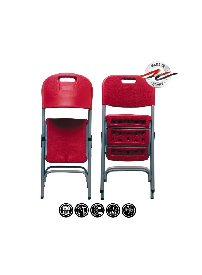 صن بوت كوميرس مجموعة كراسي قابلة للطي - قطعتين - لون أحمر - Image 4